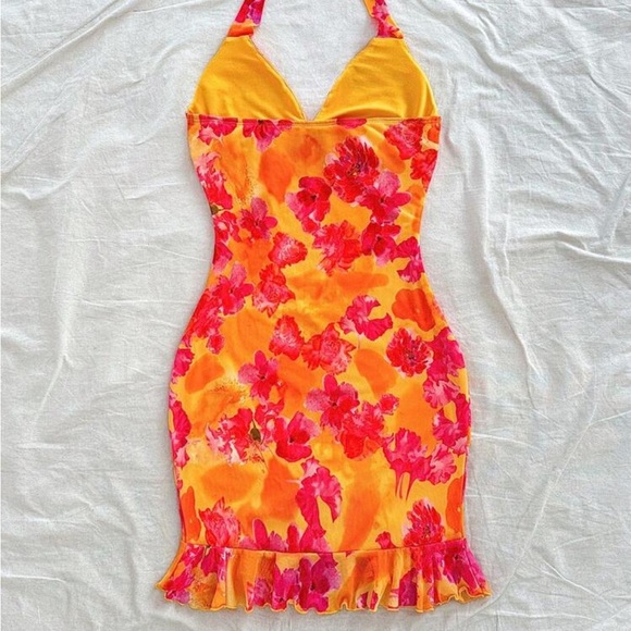 Floral Halter Dress - Orange and Pink
8105 - Picture 2 of 6